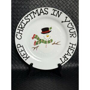 1998 LTD Christmas Snowman Plate Keep Christmas In Your Heart Holiday